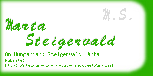 marta steigervald business card