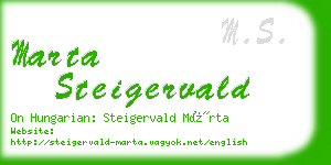 marta steigervald business card